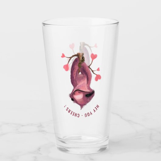 Custom Text - Funny Romantic Sloth - Chefs Glas (Vorderseite)