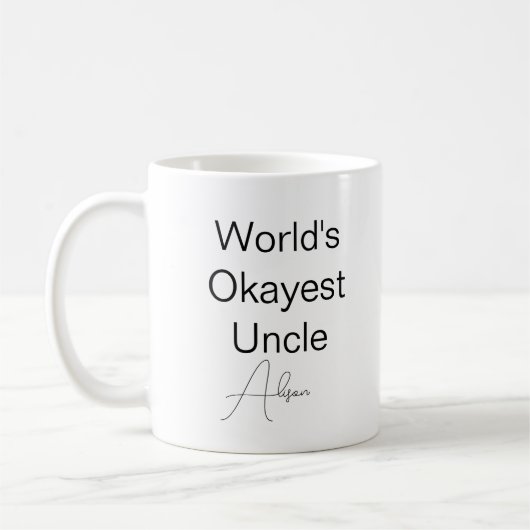 Custom Text Funny Spaß World's passender Onkel Cof Kaffeetasse (Links)