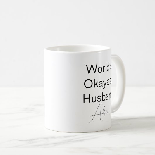 Custom Text Funny Spaß World's superschönster Husb Kaffeetasse (VorderseiteRechts)