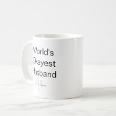 Custom Text Funny Spaß World's superschönster Husb Kaffeetasse (Vorderseite Links)