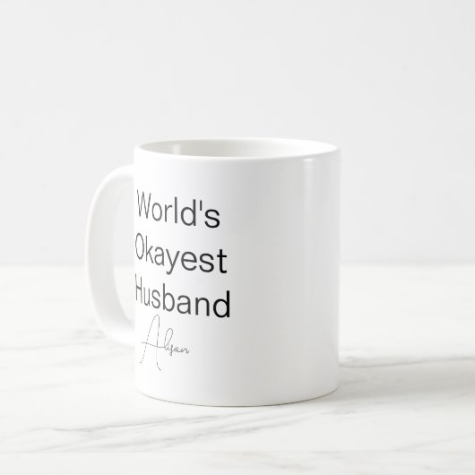 Custom Text Funny Spaß World's superschönster Husb Kaffeetasse (Vorderseite Links)