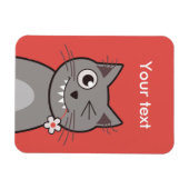 Custom Text Funny Winking Cartoon Kitty Cat Magnet (Horizontal)