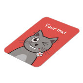 Custom Text Funny Winking Cartoon Kitty Cat Magnet (Linke Seite)