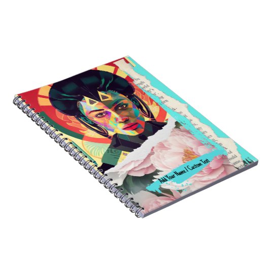 CUSTOM TEXT - Geometrische SchönheitsCollage - Ai  Notizblock (Rechte Seite)