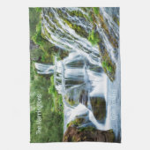 Custom Text Gjain Waterfall, Island Geschirrtuch (Vertikal)