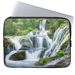 Custom Text Gjain Waterfall, Island Laptopschutzhülle