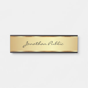 Custom Text Glamour Gold Typografie Script House Türschild