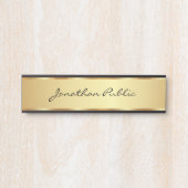 Custom Text Glamour Gold Typografie Script House Türschild (Vorderseite )