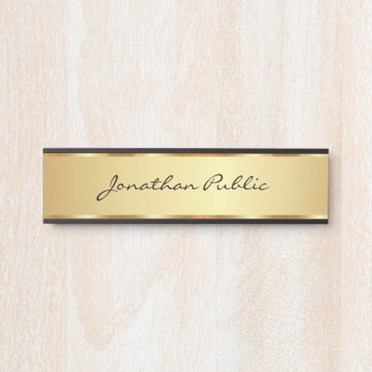 Custom Text Glamour Gold Typografie Script House Türschild (Vorderseite )