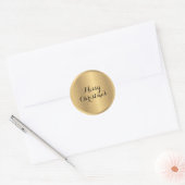 Custom Text Glamour Imitats Gold Frohe Weihnachten Runder Aufkleber (Umschlag)