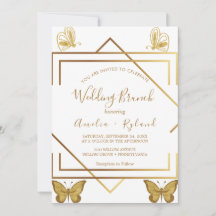 Custom Text Gold Butterfly Hochzeitsbrot