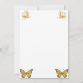 Custom Text Gold Butterfly Hochzeitsbrot Einladung (Rückseite)