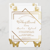 Custom Text Gold Butterfly Hochzeitsbrot Einladung (Vorne/Hinten)