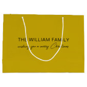 Custom Text Gold Large Gift Bag for Christmas Gift Große Geschenktüte (Rückseite)