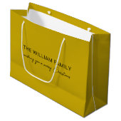 Custom Text Gold Large Gift Bag for Christmas Gift Große Geschenktüte (Vorderseite Schrägansicht)