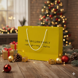 Custom Text Gold Large Gift Bag for Christmas Gift Große Geschenktüte