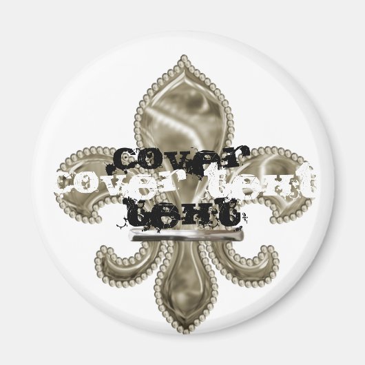 Custom Text Gold Lilie Round Magnet (Vorne)