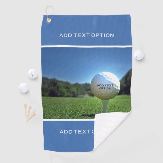 Custom Text Golf Drive Blue Golf Handtuch (Insitu)