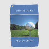 Custom Text Golf Drive Blue Golf Handtuch (Vorderseite)