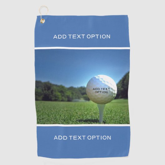 Custom Text Golf Drive Blue Golf Handtuch (Vorderseite)