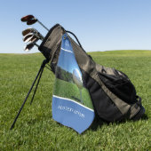 Custom Text Golf Drive Blue Golf Handtuch (Gras)