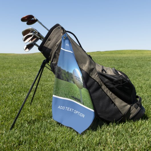 Custom Text Golf Drive Blue Golf Handtuch (Gras)
