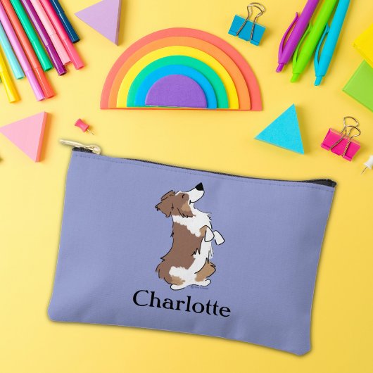 Custom Text Good Dog Aussie Fun Zipper Zubehörtasche