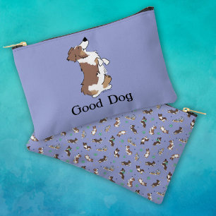 Custom Text Good Dog Aussie Fun Zipper Zubehörtasche