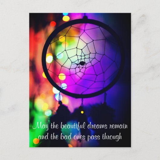 Custom Text Good Dream Night Lights Dreamcatcher Postkarte (Vorderseite)
