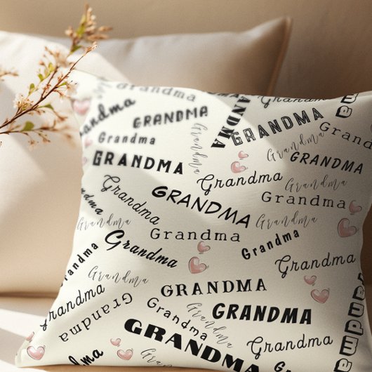 Custom Text Grandma Typography Kissen