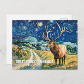 Custom Text Great Smoky Mountains Elk Van Gogh Art Postkarte (Vorne/Hinten)