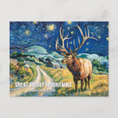 Custom Text Great Smoky Mountains Elk Van Gogh Art Postkarte (Vorderseite)