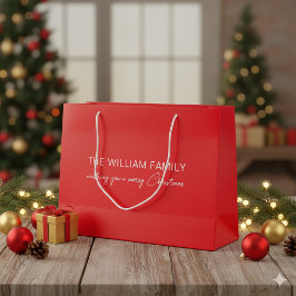 Custom Text Green Large Gift Bag for Christmas Gif Große Geschenktüte