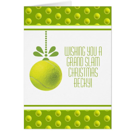Custom text green Tennis bauble Christmas (Vorne)