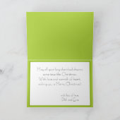 Custom text green Tennis bauble Christmas Card Karte (Innenseite)