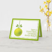 Custom text green Tennis bauble Christmas Card Karte (Gelbe Blume)