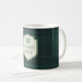 Custom Text Großmutter Green Kariert Kaffeetasse (VorderseiteRechts)