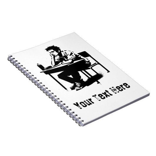 Custom Text Grunge Student Art Notebook Notizblock (Rechte Seite)