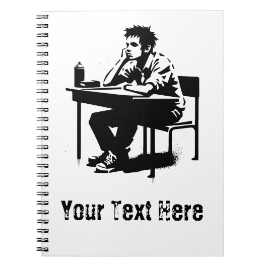 Custom Text Grunge Student Art Notebook Notizblock (Vorderseite)