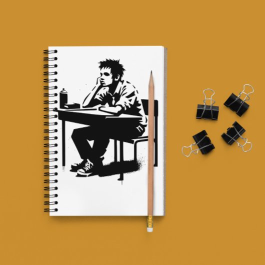 Custom Text Grunge Student Art Notebook Notizblock