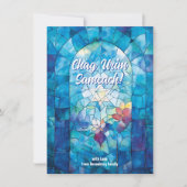 Custom text Happy Hanukkah ✡️, Buntglas Feiertagskarte (Vorderseite)