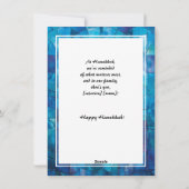 Custom text Happy Hanukkah ✡️, Buntglas Feiertagskarte (Rückseite)