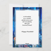 Custom text Happy Hanukkah, Buntglas Feiertagskarte (Rückseite)
