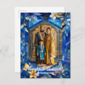 Custom text Happy Hanukkah, Buntglas Postkarte (Vorne/Hinten)