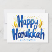 Custom text Happy Hanukkah ✡️, Feiertagskarte (Vorderseite)