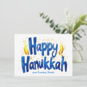 Custom text Happy Hanukkah ✡️, Feiertagskarte (Stehend Vorderseite)