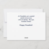 Custom text Happy Hanukkah ✡️, Feiertagskarte (Rückseite)