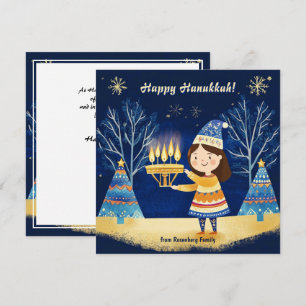 Custom text Happy Hanukkah ✡️, Star von David Feiertagskarte