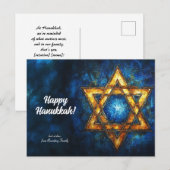 Custom text Happy Hanukkah ✡️, Star von David Postkarte (Vorne/Hinten)
