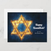 Custom text Happy Hanukkah ✡️, Star von David Postkarte (Vorne/Hinten)